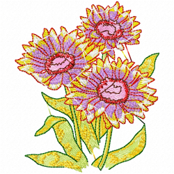 Flowers And Tree Embroidery Design 4